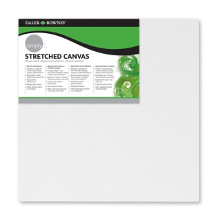 Daler Rowney Simply Bastidor Entelado - 15x15cm - Imprimacion Triple - Grano Medio - 100% Algodon sin Acido - 250g - Color Blan