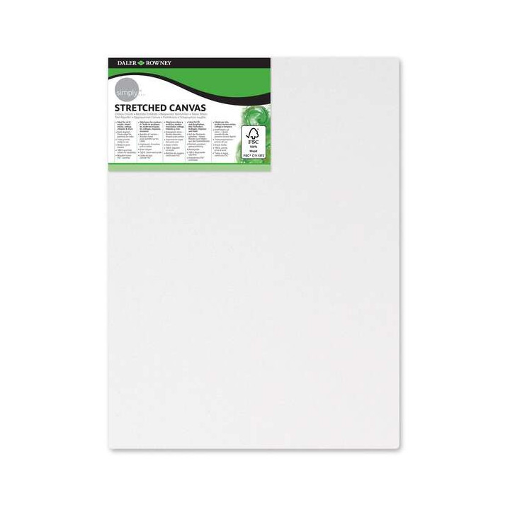 Daler Rowney Simply Bastidor Entelado 18x24cm - Imprimacion Triple - Grano Medio - 100% Algodon sin Acido - 250g