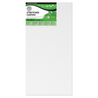 Daler Rowney Simply Bastidor Entelado - 30x60cm - Imprimacion Triple - Grano Medio - 100% Algodon sin Acido - 250g - Color Blan