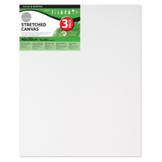 Daler Rowney Simply Pack de 3 Bastidores Entelados- 40x50cm - Imprimacion Triple - Grano Medio - 100% Algodon sin Acido - 250g