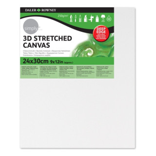 Daler Rowney Simply Bastidor Entelado 3D - 24x30cm - Imprimacion Triple - Grano Medio - 100% Algodon sin Acido - 250g - Color B