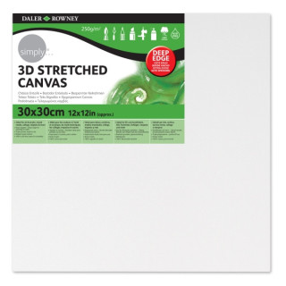 Daler Rowney Simply Bastidor Entelado 3D - 30x30cm - Imprimacion Triple - Grano Medio - 100% Algodon sin Acido - 250g - Color B