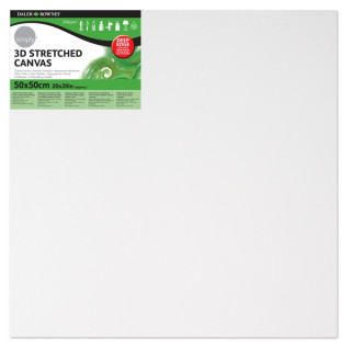 Daler Rowney Simply Bastidor Entelado 3D - 50x50cm - Imprimacion Triple - Grano Medio - 100% Algodon sin Acido - 250g - Color B