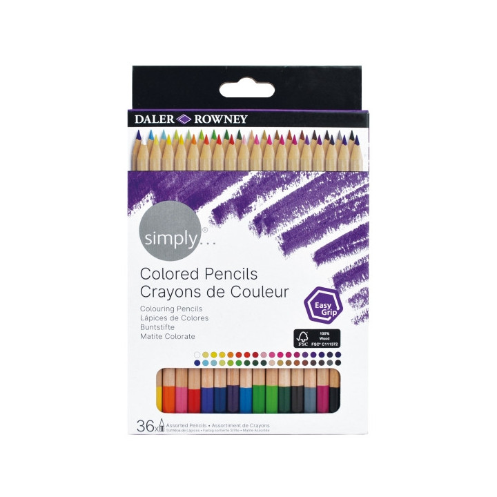 Daler Rowney Simply Pack de 36 Lapices Colores - Colores Surtidos
