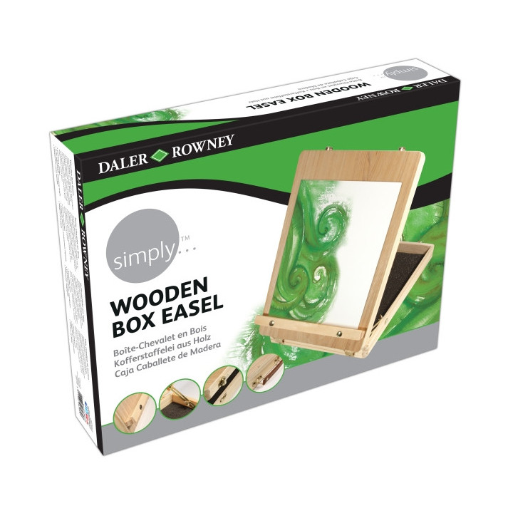 Daler Rowney Simply Caja Caballete de Madera - Altura de Lienzo de 43cm