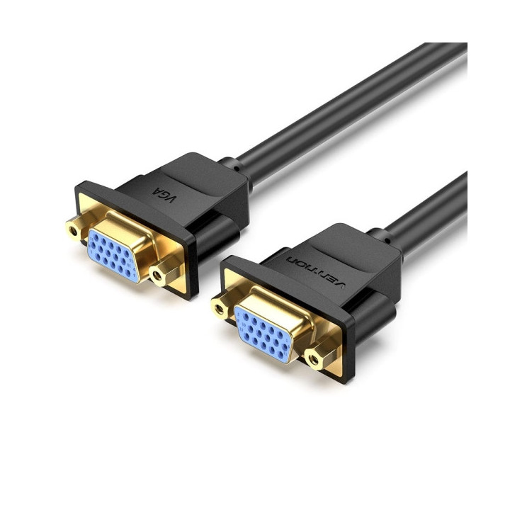 Vention Cable Alargador VGA Hembra a VGA Hembra - 1m - Color Negro