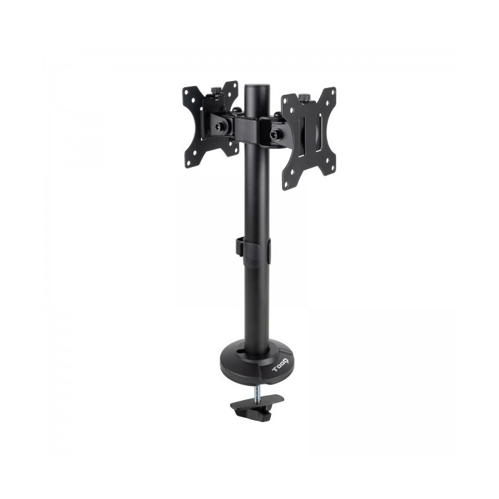 Tooq Soporte de Mesa para 2 Monitores de 17"-32" - Gestion de Cables - Peso Max 8kg x Brazo - VESA Max. 100x100mm - Color Negro