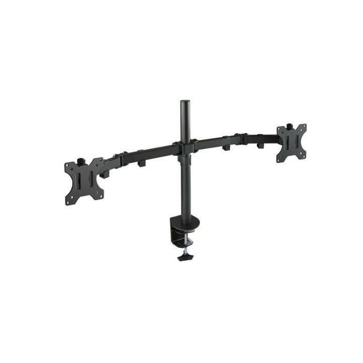 Tooq Soporte de Mesa con Brazos Articulados para 2 Monitores de 13"-32" - Giratorio e Inclinable - Gestion de Cables - Peso Max