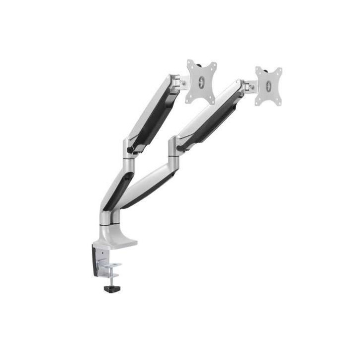 Tooq Soporte de Mesa con Brazos Articulados para 2 Monitores de 13"-32" - Giratorio e Inclinable - Piston de Gas - Peso Max 9kg