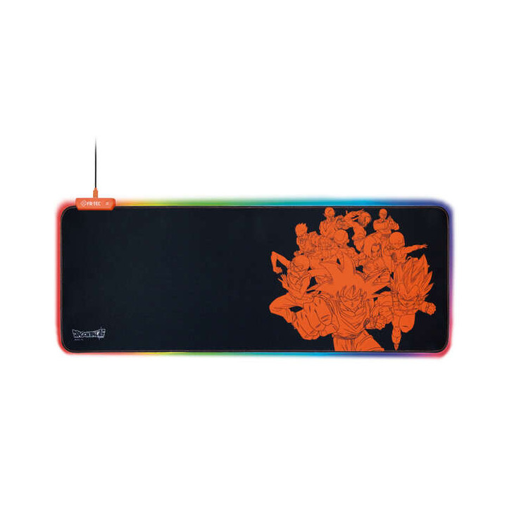 FR-TEC Mousepad Goku XL - Licencia Oficial Dragon Ball Super - Luz RGB en Bordes - Diseño Antideslizante - Tecnologia Plug and