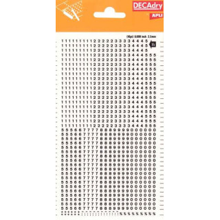 Apli Numeros Transferibles - 2.5mm - Facil Aplicacion - Negros Intensos - 952 Caracteres - Negro