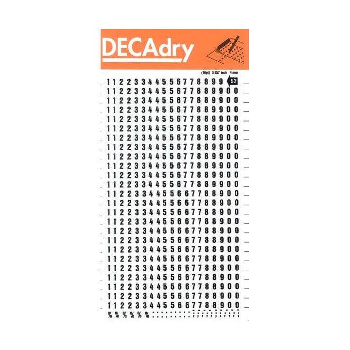 Apli Numeros Transferibles - 4mm - Facil Aplicacion - Negros Intensos - 528 Caracteres - Negro