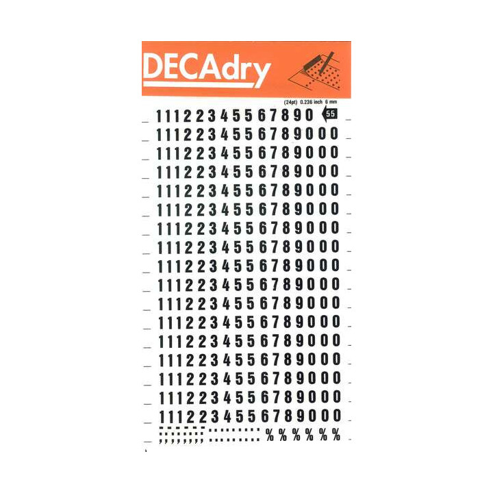 Apli Numeros Transferibles - 6mm de Tamaño - 316 Caracteres - Facil Aplicacion y Durabilidad - Negro