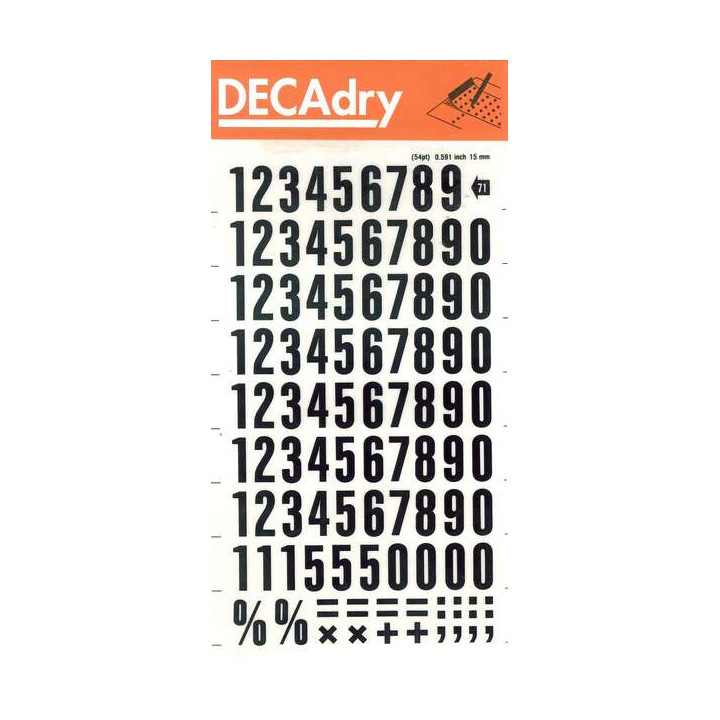 Apli Numeros Transferibles - 15mm - Facil Aplicacion - Negros Intensos - 105 Caracteres - Negro