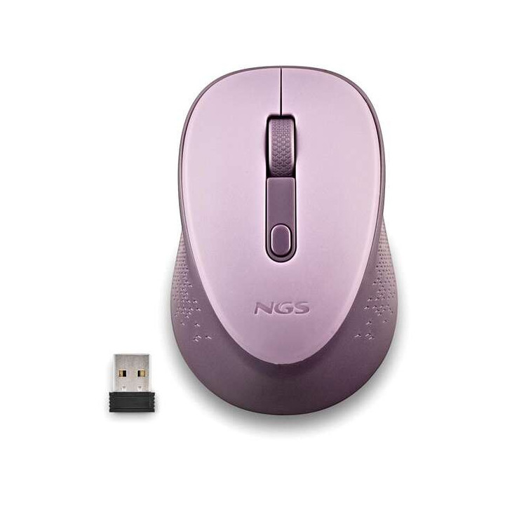 NGS Dew Lilac Raton Inalambrico USB 1600dpi - 3 Botones - Uso Diestro - Color Lila