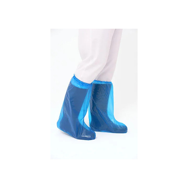 Santex Cubre Botas de Polietileno 40mic - Con Ajuste Elastico - Conforme (UE) 2016/425 - Color Azul