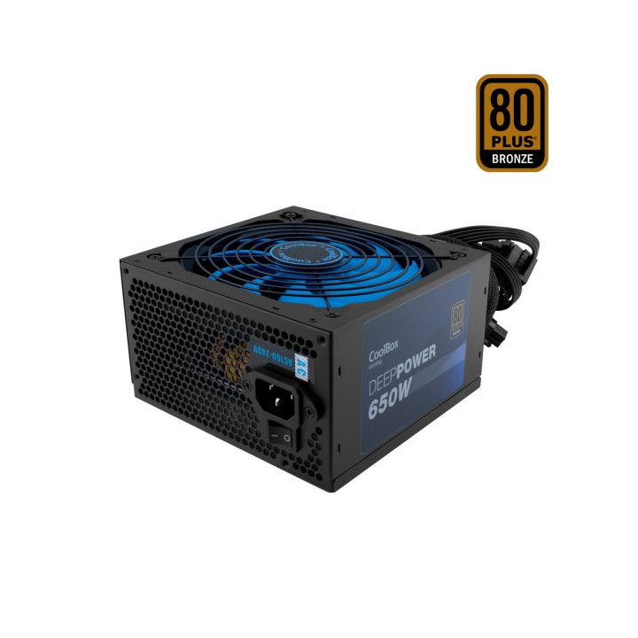 Coolbox DeepPower Fuente de Alimentacion 80 Plus Bronze 650W ATX - PFC Activo - Modo Silencioso - Ventilador 140mm