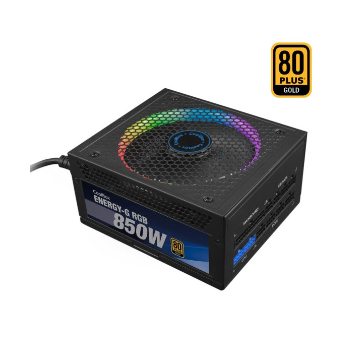 Coolbox Energy-G Fuente de Alimentacion 80 Plus Gold Modular 850W ATX 3.0 RGB - Conector PCIe 6 + 2 pines - ARGB - Ventilador 1