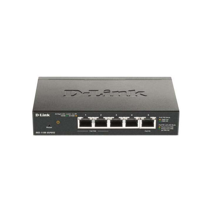 D-Link Switch Smart 5 Puertos Gigabit 10/100/1000 Mbps - PoE