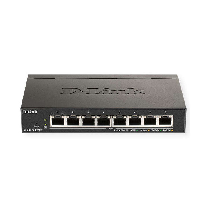 D-Link Switch Semigestionable 8 Puertos Gigabit PoE