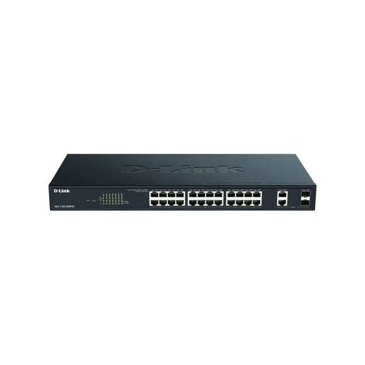 D-Link Switch Semigestionable 24 Puertos Gigabit PoE 370W + 2 Puertos Combo