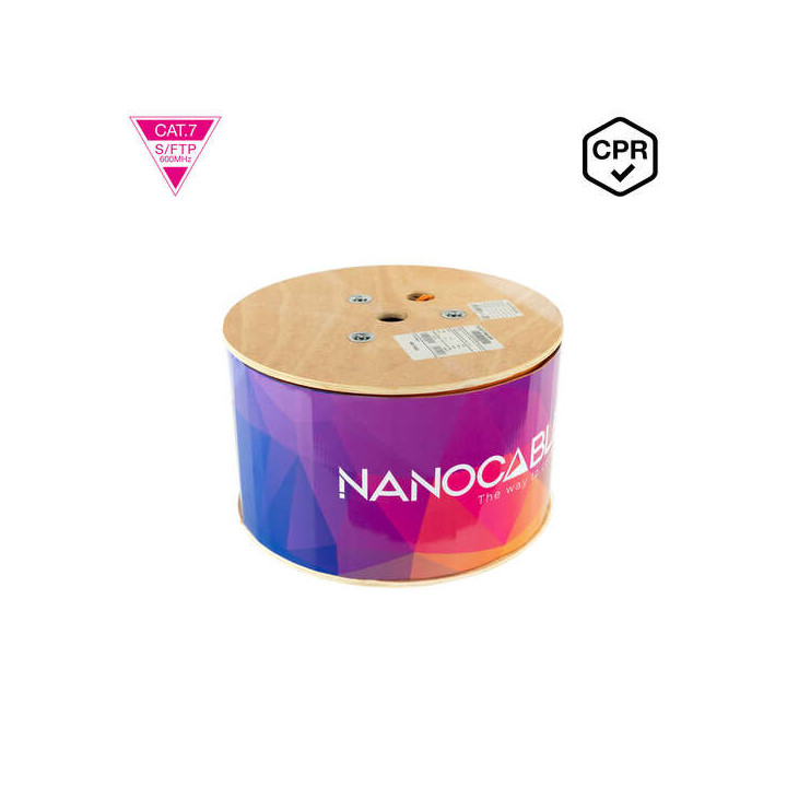 Nanocable Cable Red Cat. 7 600Mhz LSZH SFTP PIMF AWG23 305m - Color Naranja