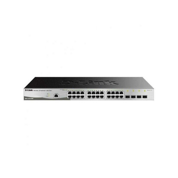 D-Link Switch Semigestionable 24 Puertos Gigabit PoE 370W + 4 Puertos Giga Combo