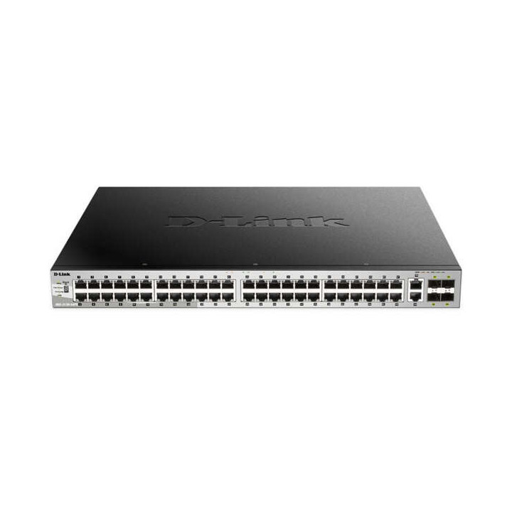 D-Link Switch Gestionable L3 48 Puertos Gigabite PoE 370W + 2 Puertos 10G + 4 Puertos 10G SFP+