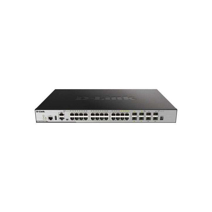 D-Link Switch Gestionable 20 Puertos 10/100/1000 BASE-T + 4 Puertos Combo 1000 BASE-T/SFP + 4 Puertos 10GbE SFP+