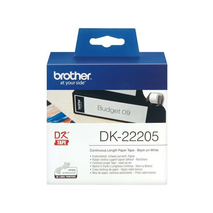 Brother DK22205 - Etiquetas Originales de Tamaño personalizado - Ancho 62mm x 30