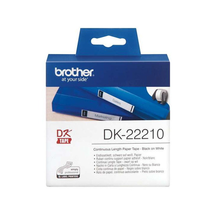 Brother DK22210 - Etiquetas Originales de Tamaño personalizado - Ancho 29mm x 30