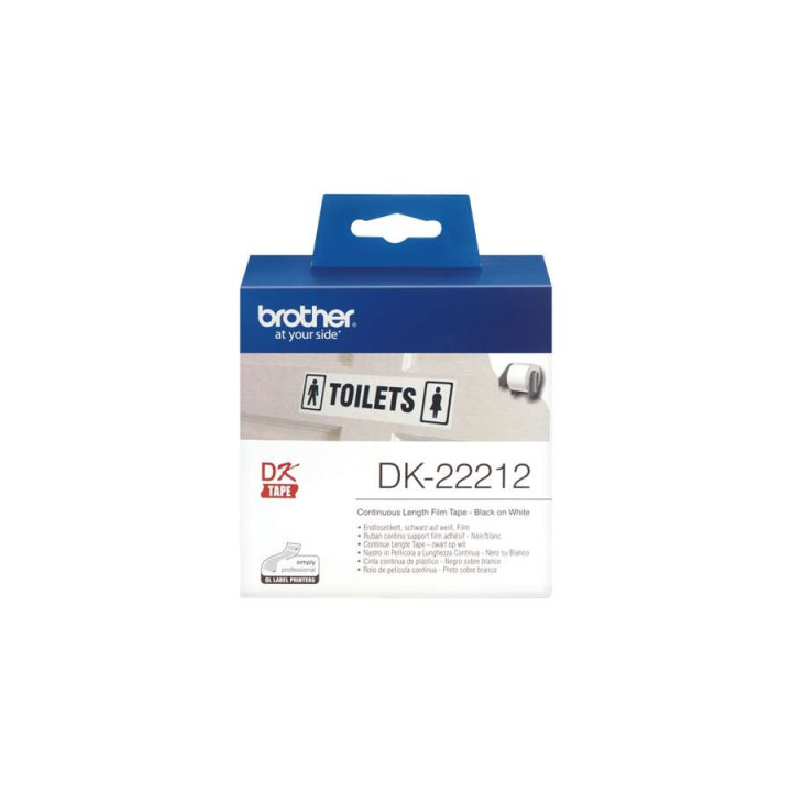 Brother DK22212 - Etiquetas Originales de Tamaño personalizado - Ancho 62mm x 15