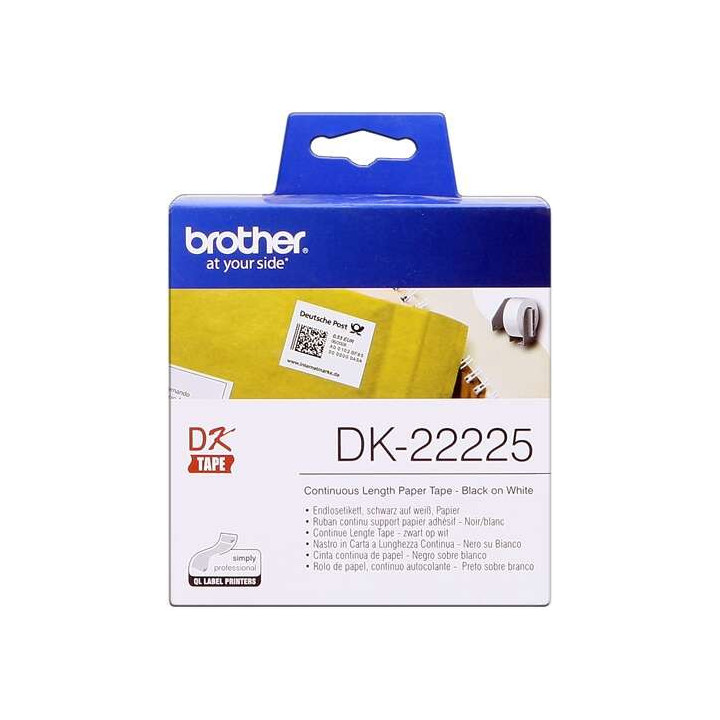 Brother DK22225 - Etiquetas Originales de Tamaño personalizado - Ancho 38mm x 30