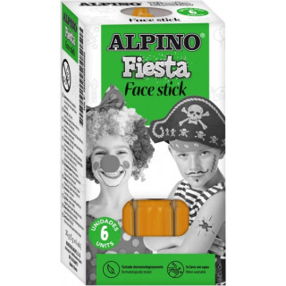 Alpino Fiesta Face Stick Pack con 6 Barritas de Pintura Facial - Sistema Retractil Giratorio - Se Lava con Agua - Testado Derma