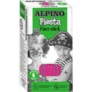 Alpino Fiesta Face Stick Pack con 6 Barritas de Pintura Facial - Sistema Retractil Giratorio - Se Lava con Agua - Testado Derma