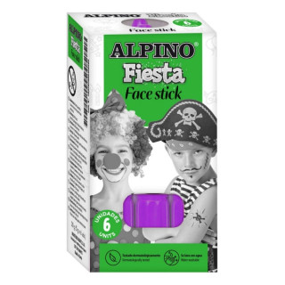 Alpino Fiesta Face Stick Pack con 6 Barritas de Pintura Facial - Sistema Retractil Giratorio - Se Lava con Agua - Testado Derma