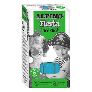 Alpino Fiesta Face Stick Pack con 6 Barritas de Pintura Facial - Sistema Retractil Giratorio - Se Lava con Agua - Testado Derma