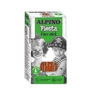Alpino Fiesta Face Stick Pack con 6 Barritas de Pintura Facial - Sistema Retractil Giratorio - Se Lava con Agua - Testado Derma