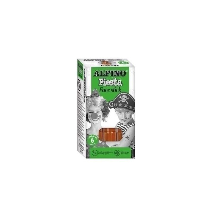 Alpino Fiesta Face Stick Pack con 6 Barritas de Pintura Facial - Sistema Retractil Giratorio - Se Lava con Agua - Testado Derma