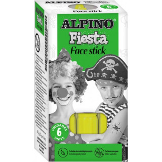 Alpino Fiesta Face Stick Pack con 6 Barritas de Pintura Facial - Sistema Retractil Giratorio - Se Lava con Agua - Testado Derma
