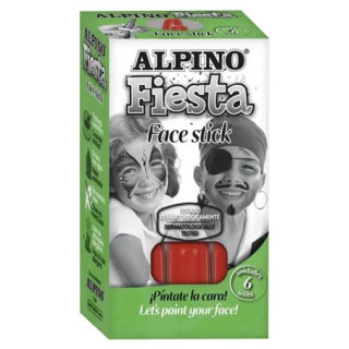 Alpino Fiesta Face Stick Pack con 6 Barritas de Pintura Facial - Sistema Retractil Giratorio - Se Lava con Agua - Testado Derma