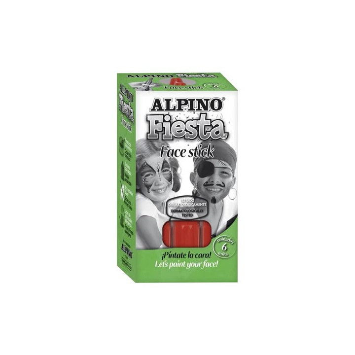 Alpino Fiesta Face Stick Pack con 6 Barritas de Pintura Facial - Sistema Retractil Giratorio - Se Lava con Agua - Testado Derma