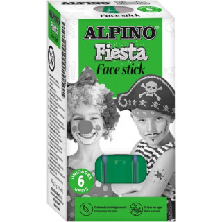 Alpino Fiesta Face Stick Pack con 6 Barritas de Pintura Facial - Sistema Retractil Giratorio - Se Lava con Agua - Testado Derma