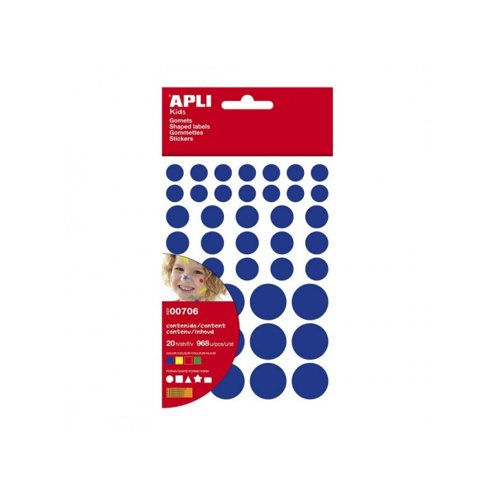 Apli Pack de 864 Gomets de Diferentes Colores