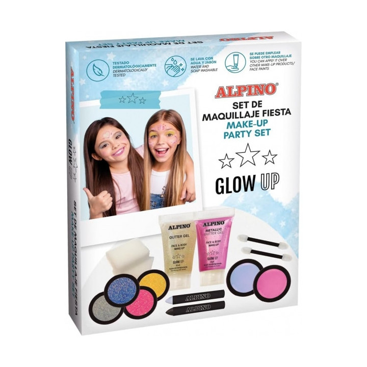 Alpino Set de Maquillaje Fiesta Glow Up - Se Lava con Agua y Jabon - Testado Dermatologicamente - Colores Surtidos