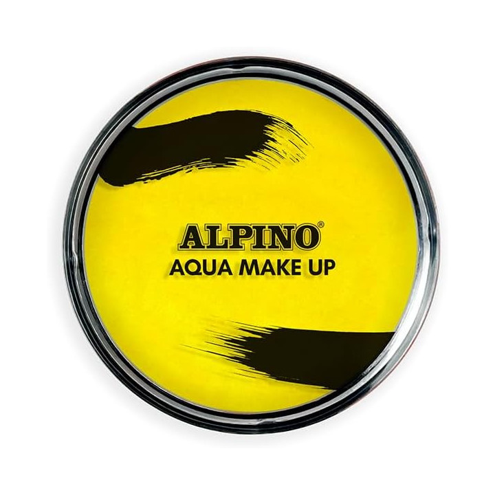 Alpino Aqua Make-up Polvera de Maquillaje Facial Acuarelable - Se Lava con Agua y Jabon - Color Amarillo