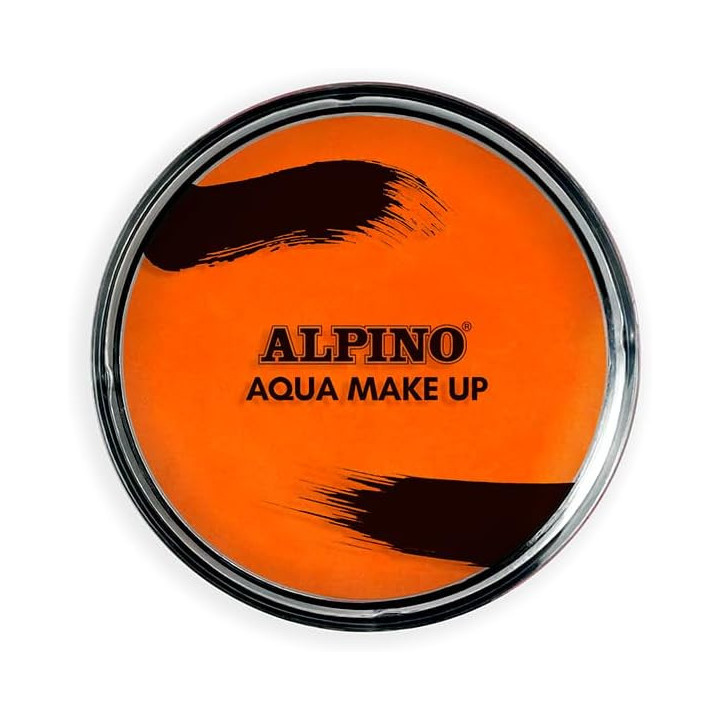 Alpino Aqua Make-up Polvera de Maquillaje Facial Acuarelable - Se Lava con Agua y Jabon - Color Naranja