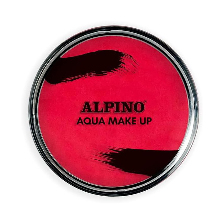 Alpino Aqua Make-up Polvera de Maquillaje Facial Acuarelable - Se Lava con Agua y Jabon - Color Rojo