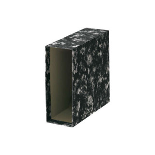 Dohe Funda de Archivador Tamaño Cuarto Natural - Medidas 226x241x82mm - Carton Forrado con Papel Impreso - Color Negro Jaspead