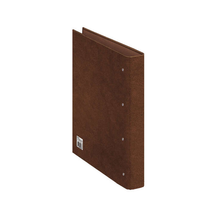 Dohe Carpeta de 4 Anillas Mixtas 25mm Folio Natural - Carton Forrado - Papel Impreso y Plastificado - Color Cuero